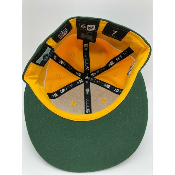 Green Bay Packers Embroidered New Era 59Fifty Fitted Hat Cap Draft NFL Size 7 - Picture 9 of 12
